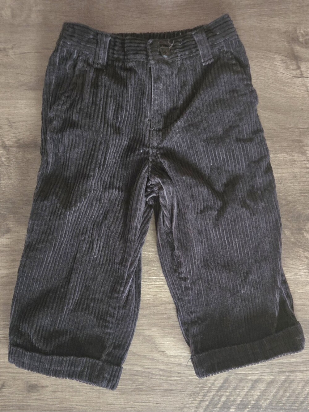 Vintage 2008 Gymboree Boy's Black Cuffed Corduroy Pants Size 18-24 Months